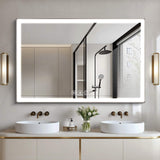 32" Silver Aluminum Lighted Framed Anti Fog Bathroom Vanity Mirror - HomeRoots - Flyclothing LLC