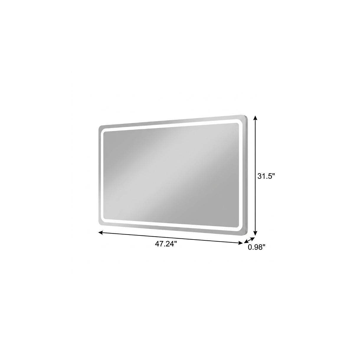 32" Silver Lighted Frameless Anti Fog Bathroom Vanity Mirror - HomeRoots - Flyclothing LLC