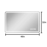 32" Silver Lighted Frameless Anti Fog Bathroom Vanity Mirror - HomeRoots - Flyclothing LLC
