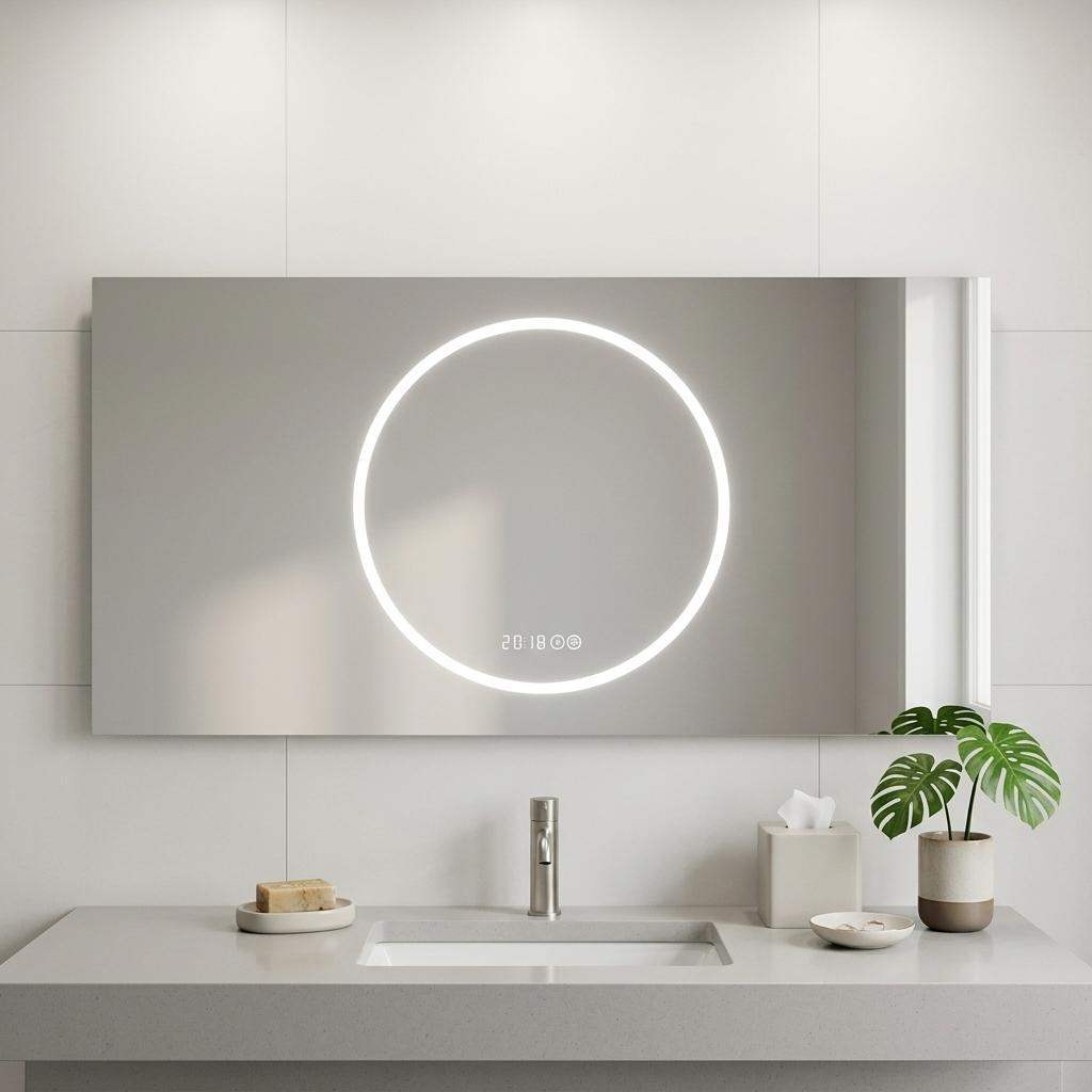 24" Lighted Frameless Anti Fog Bathroom Vanity Mirror - HomeRoots - Flyclothing LLC