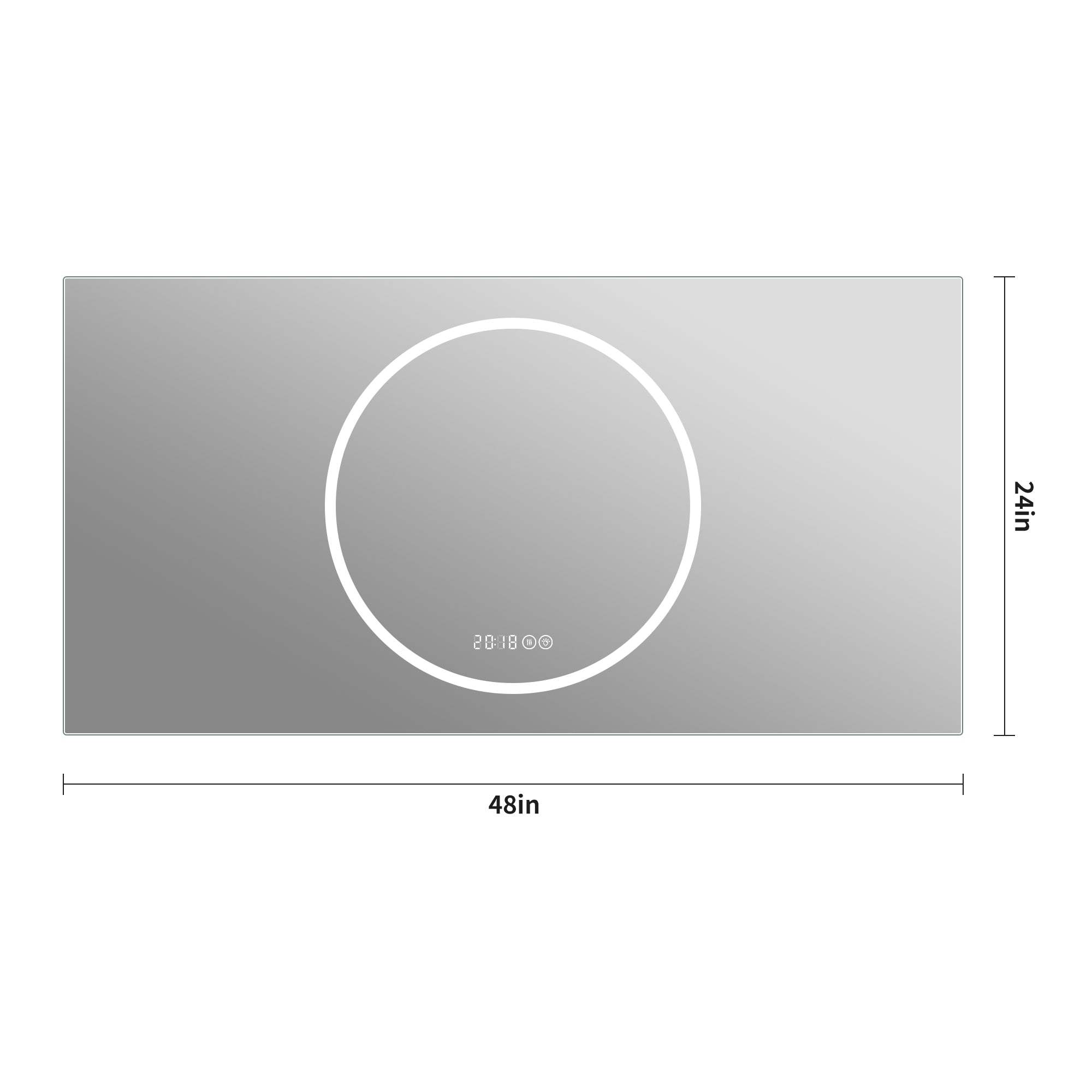 24" Lighted Frameless Anti Fog Bathroom Vanity Mirror - HomeRoots - Flyclothing LLC