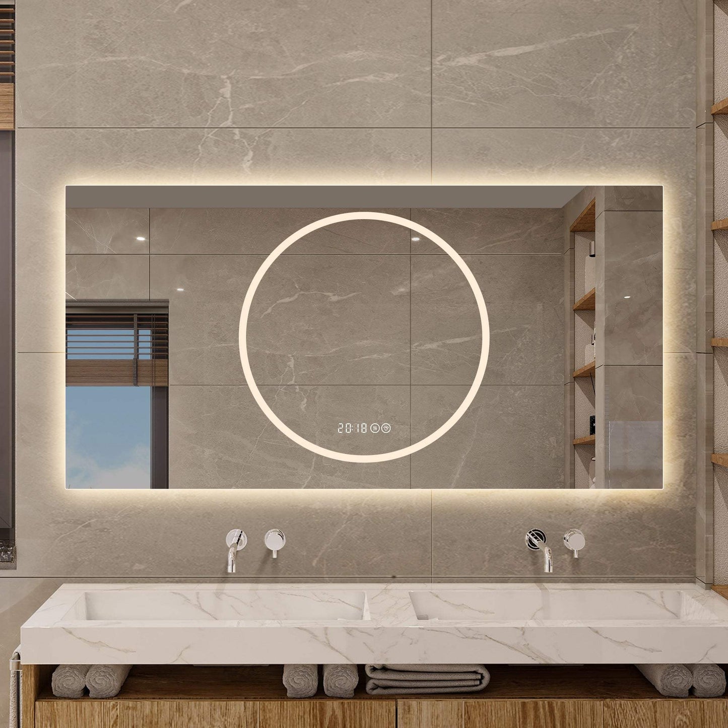 24" Lighted Frameless Anti Fog Bathroom Vanity Mirror - HomeRoots - Flyclothing LLC