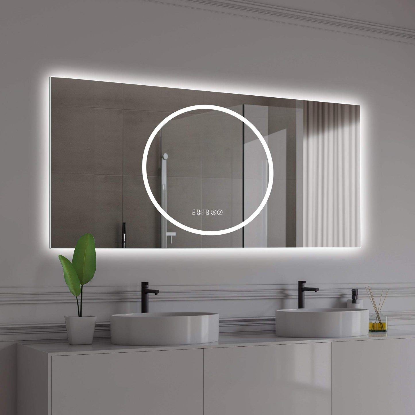 24" Lighted Frameless Anti Fog Bathroom Vanity Mirror - HomeRoots - Flyclothing LLC