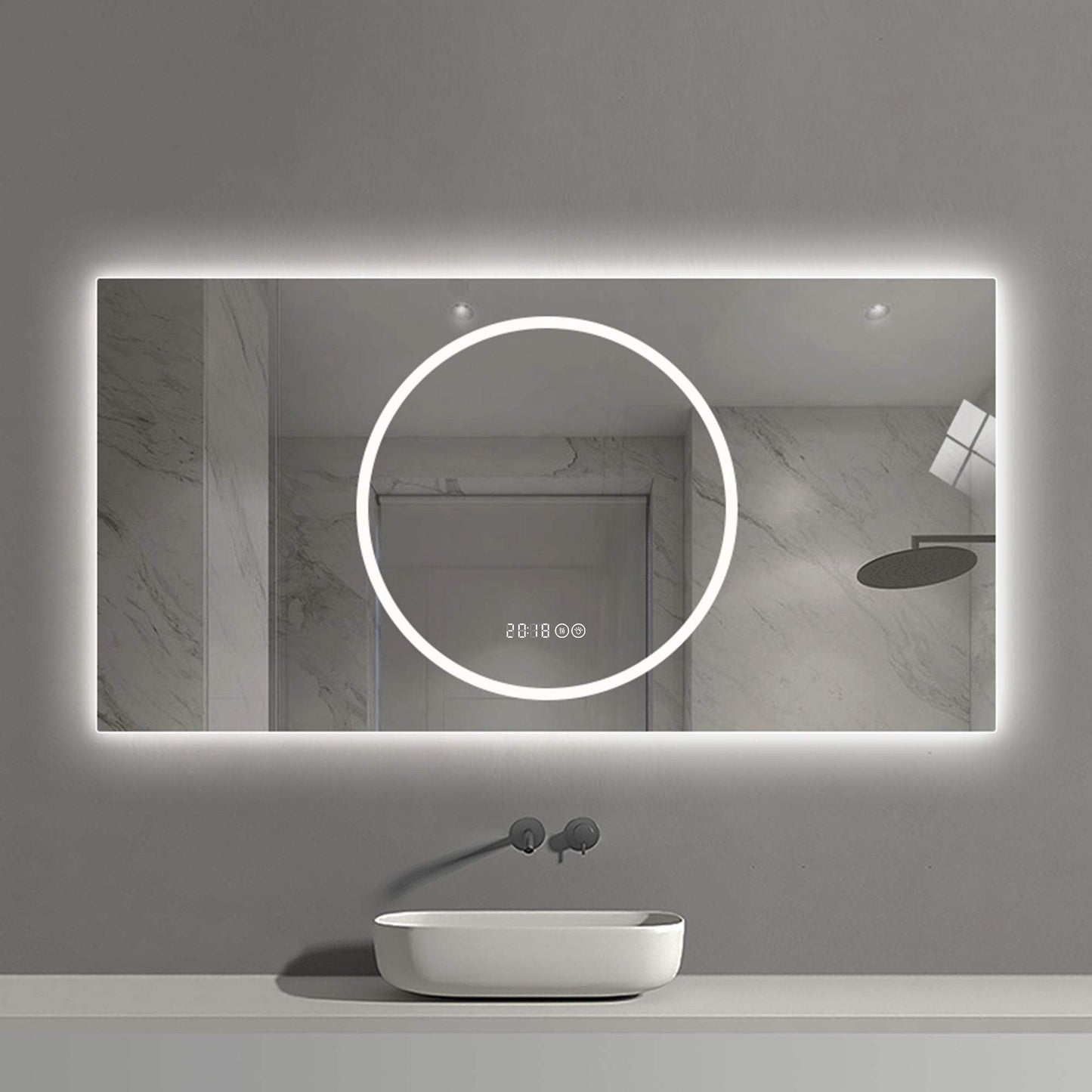 24" Lighted Frameless Anti Fog Bathroom Vanity Mirror - HomeRoots - Flyclothing LLC