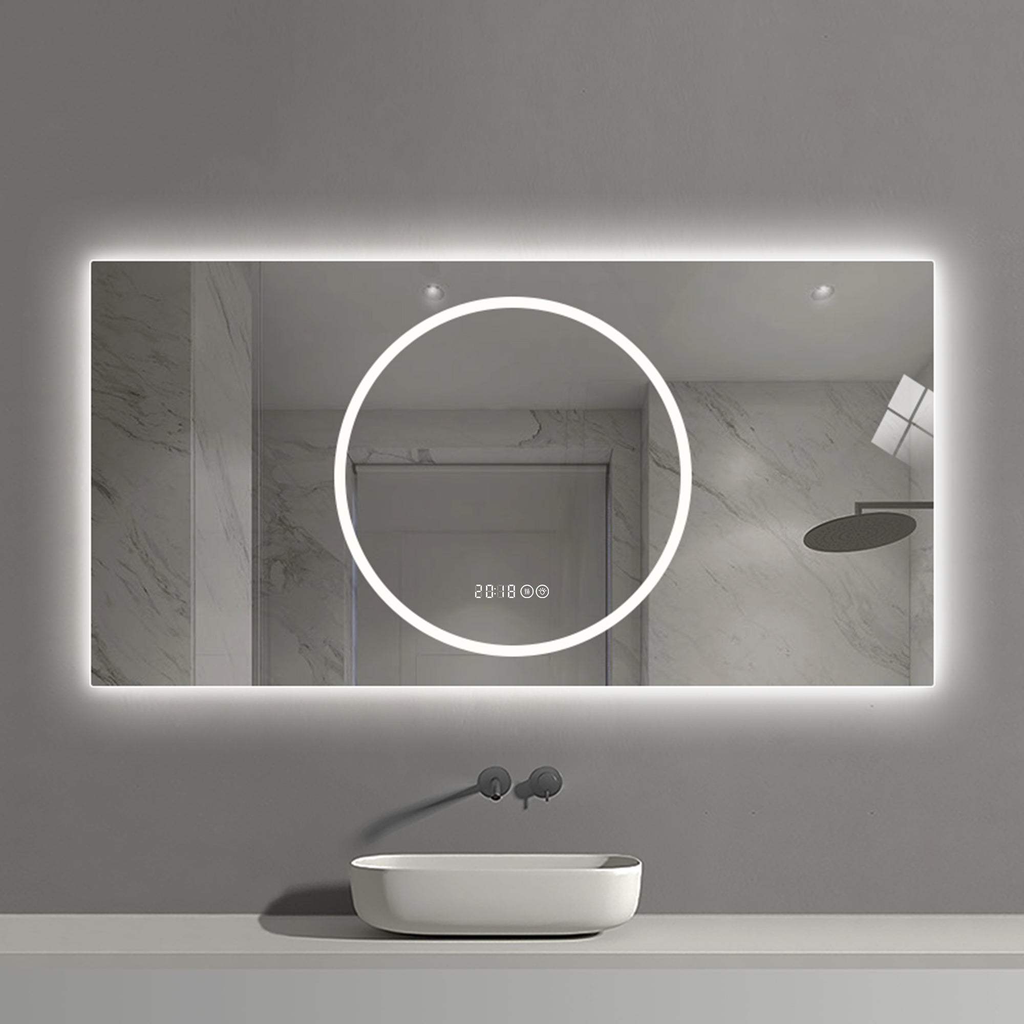 24" Lighted Frameless Anti Fog Bathroom Vanity Mirror - HomeRoots - Flyclothing LLC
