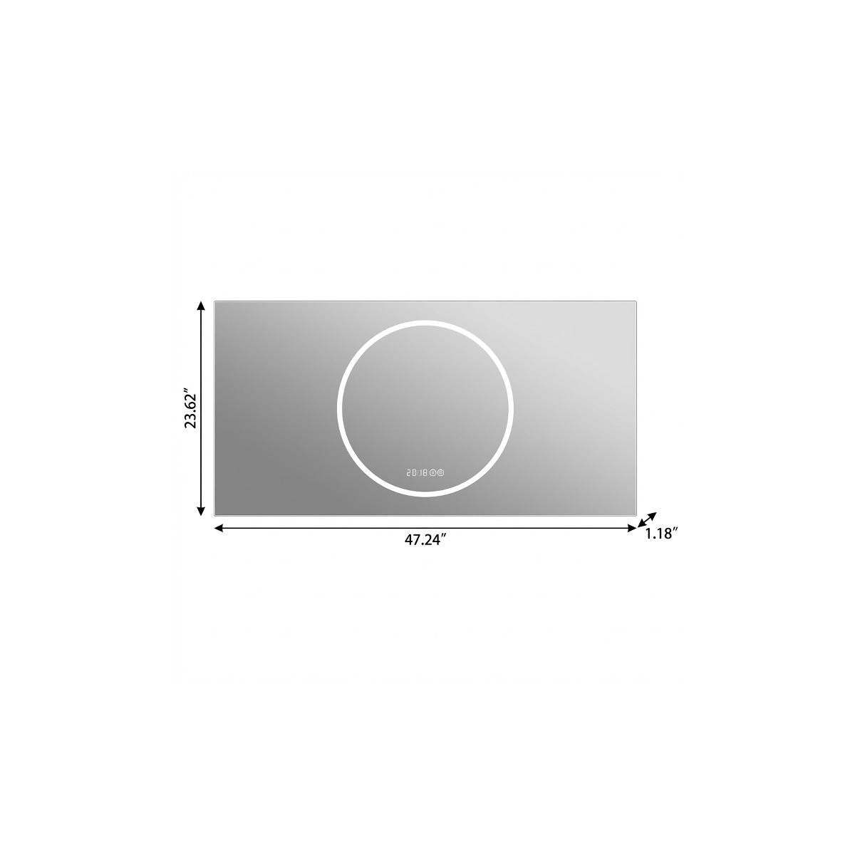 24" Lighted Frameless Anti Fog Bathroom Vanity Mirror - HomeRoots - Flyclothing LLC