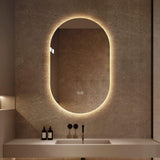 48" Oval Lighted Frameless Anti Fog Bathroom Vanity Mirror - HomeRoots - Flyclothing LLC
