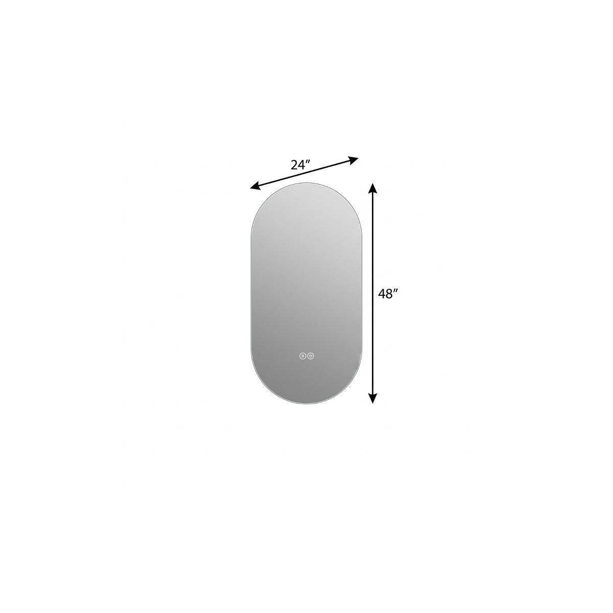 48" Oval Lighted Frameless Anti Fog Bathroom Vanity Mirror - HomeRoots - Flyclothing LLC