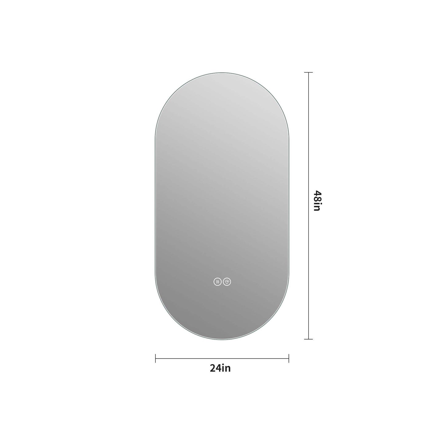 48" Oval Lighted Frameless Anti Fog Bathroom Vanity Mirror - HomeRoots - Flyclothing LLC