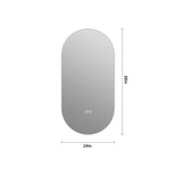 48" Oval Lighted Frameless Anti Fog Bathroom Vanity Mirror - HomeRoots - Flyclothing LLC