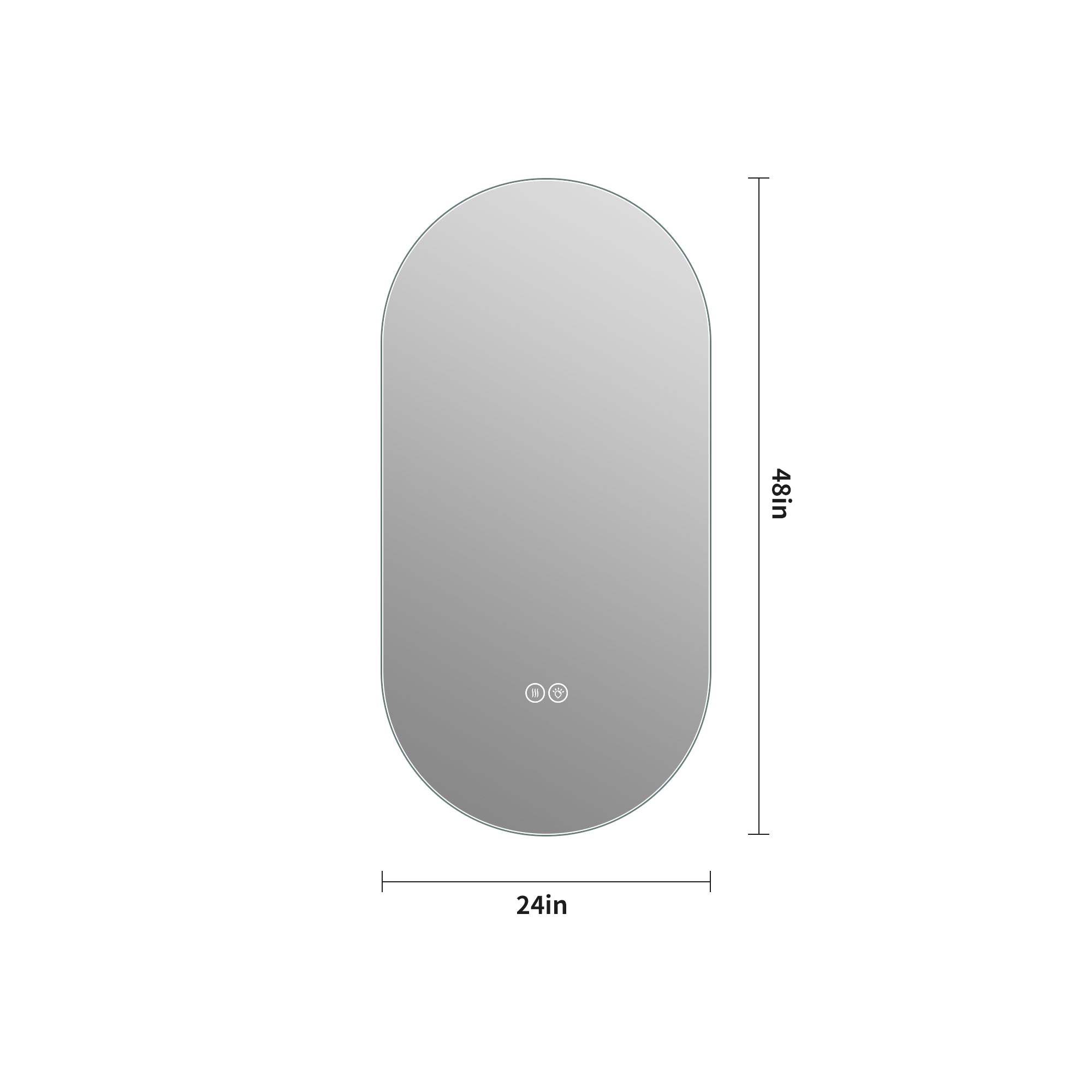 48" Oval Lighted Frameless Anti Fog Bathroom Vanity Mirror - HomeRoots - Flyclothing LLC