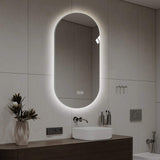 48" Oval Lighted Frameless Anti Fog Bathroom Vanity Mirror - HomeRoots - Flyclothing LLC