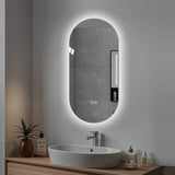 48" Oval Lighted Frameless Anti Fog Bathroom Vanity Mirror - HomeRoots - Flyclothing LLC