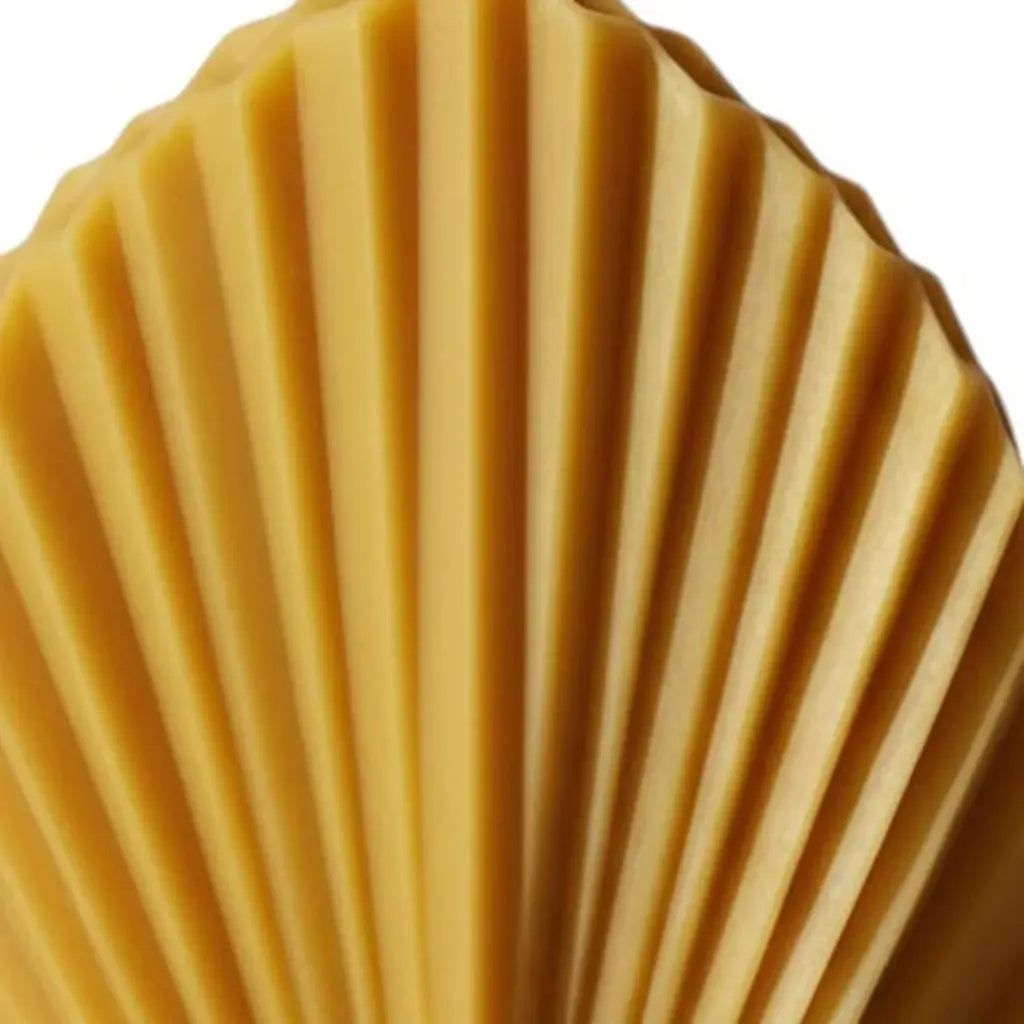 6" Gold Clean Cotton Scented Dimensional Palm Leaf Candle - Homeroots - Flyclothing LLC