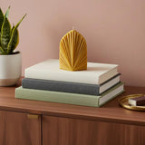 6" Gold Sandalwood Scented Dimensional Palm Leaf Candle - Homeroots - Flyclothing LLC