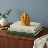 6" Gold Lily of the Valley Scented Dimensional Palm Leaf Candle - Homeroots - Flyclothing LLC