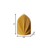 6" Gold High Tide Scented Dimensional Palm Leaf Candle - Homeroots - Flyclothing LLC