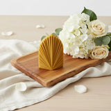 6" Gold Lavender And Sage Scented Dimensional Palm Leaf Candle - Homeroots - Flyclothing LLC