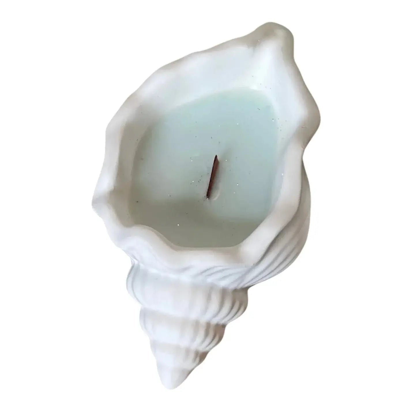 6" Light Blue Unscented Soy Wax Candle In White Resin Novelty Holder - Homeroots - Flyclothing LLC