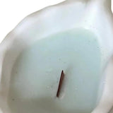 6" Light Blue Sea Salt And Orchid Scented Soy Wax Candle In White Resin Novelty Holder - Homeroots - Flyclothing LLC