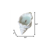 6" Light Blue Sea Salt And Orchid Scented Soy Wax Candle In White Resin Novelty Holder - Homeroots - Flyclothing LLC