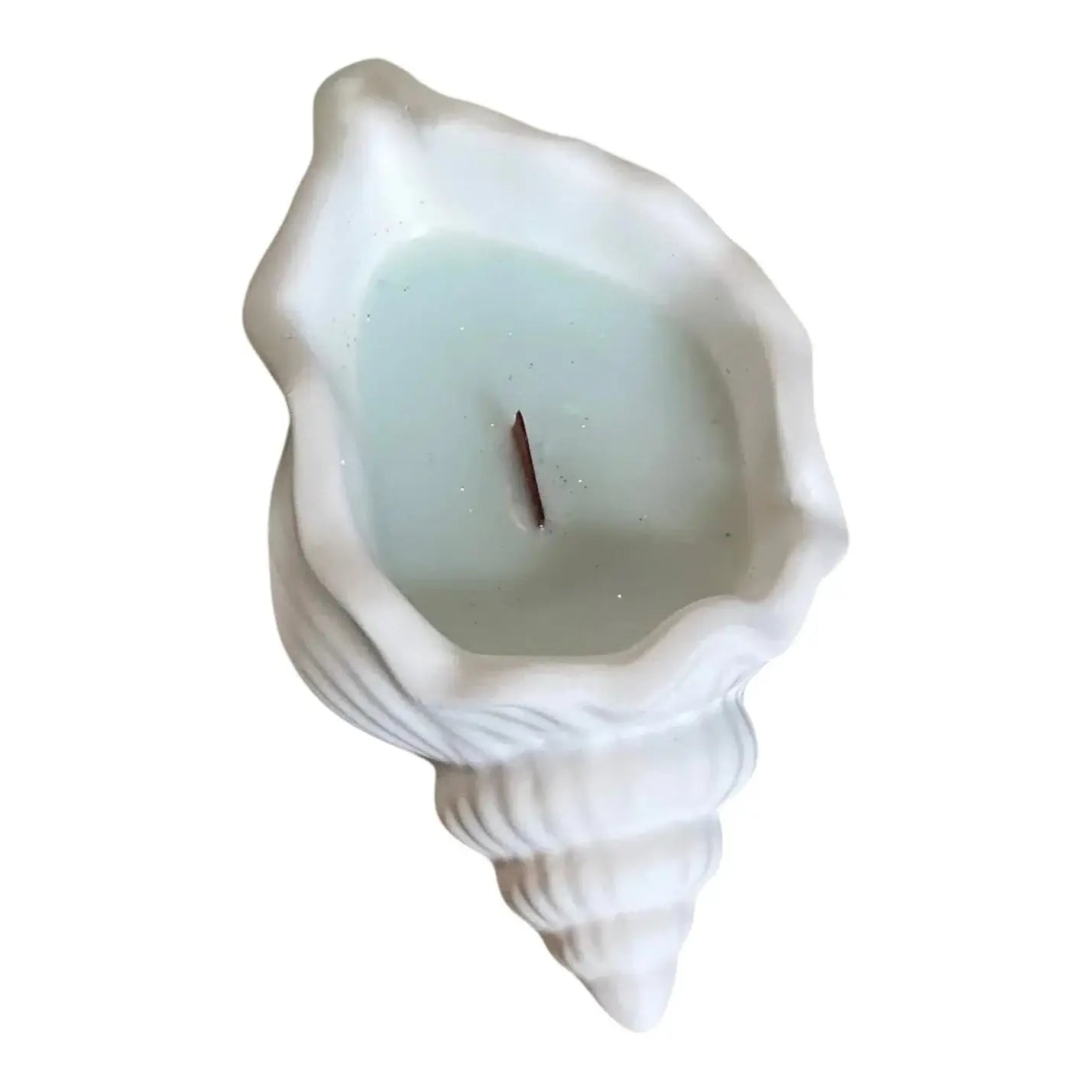 6" Light Blue High Tide Scented Soy Wax Candle In White Resin Novelty Holder - Homeroots - Flyclothing LLC