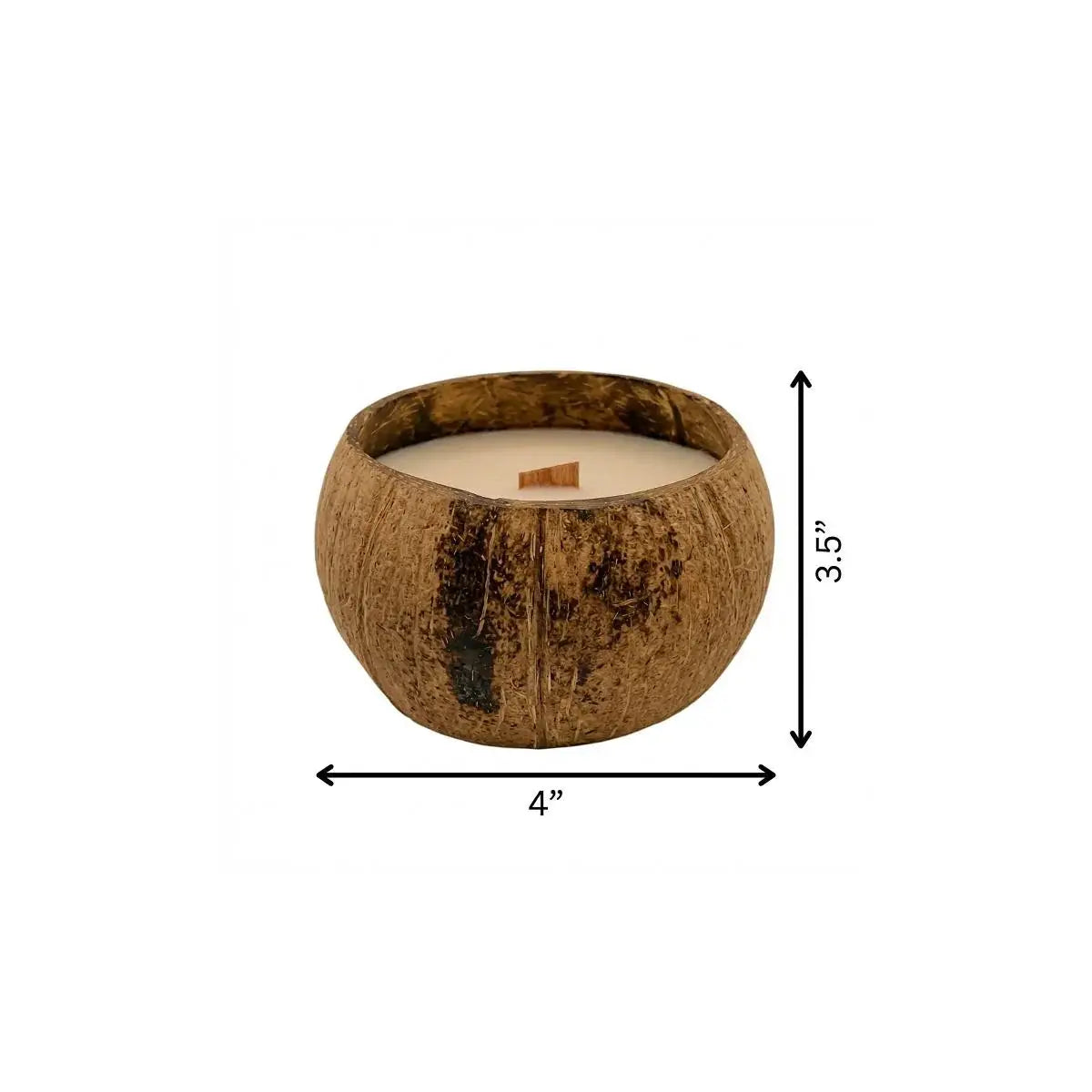 4" Ivory Orchid And Sea Salt Scented Candle In Brown Coconut Shell Holder - Homeroots - Flyclothing LLC