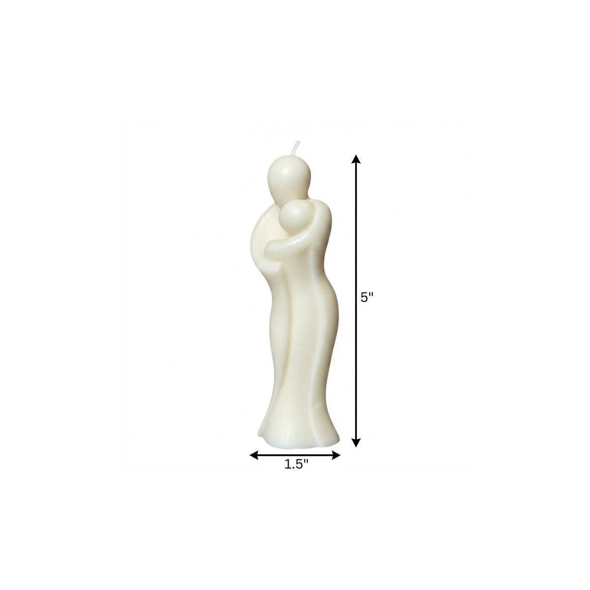 2" White Unscented Mother And Child Dimensional Candle - HomeRoots - Flyclothing LLC
