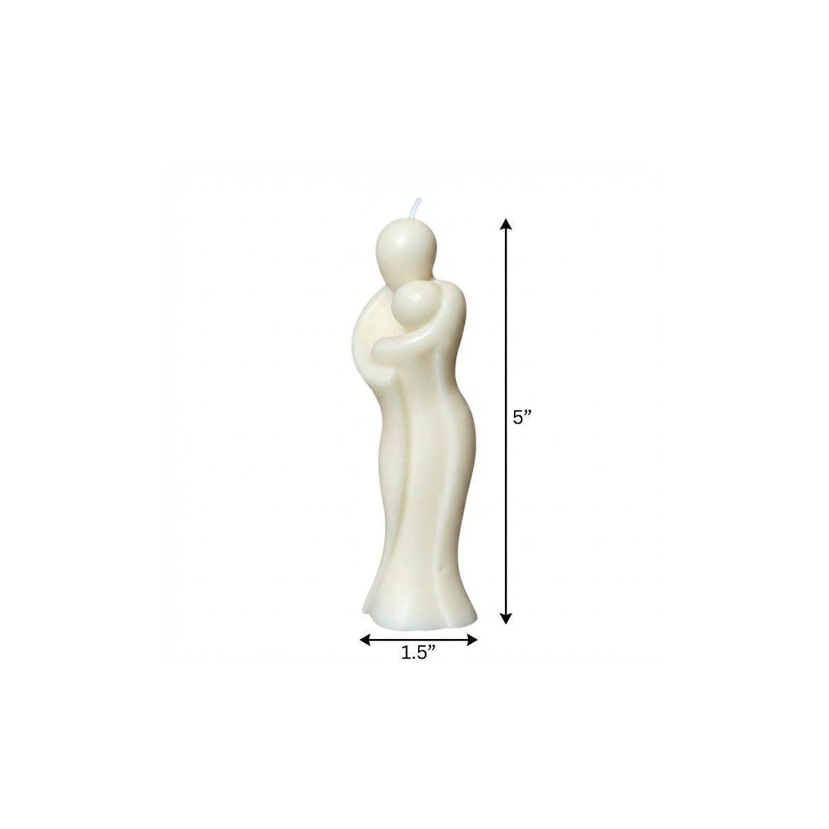 2" White Rose Petals Scented Mother And Child Dimensional Candle - HomeRoots - Flyclothing LLC