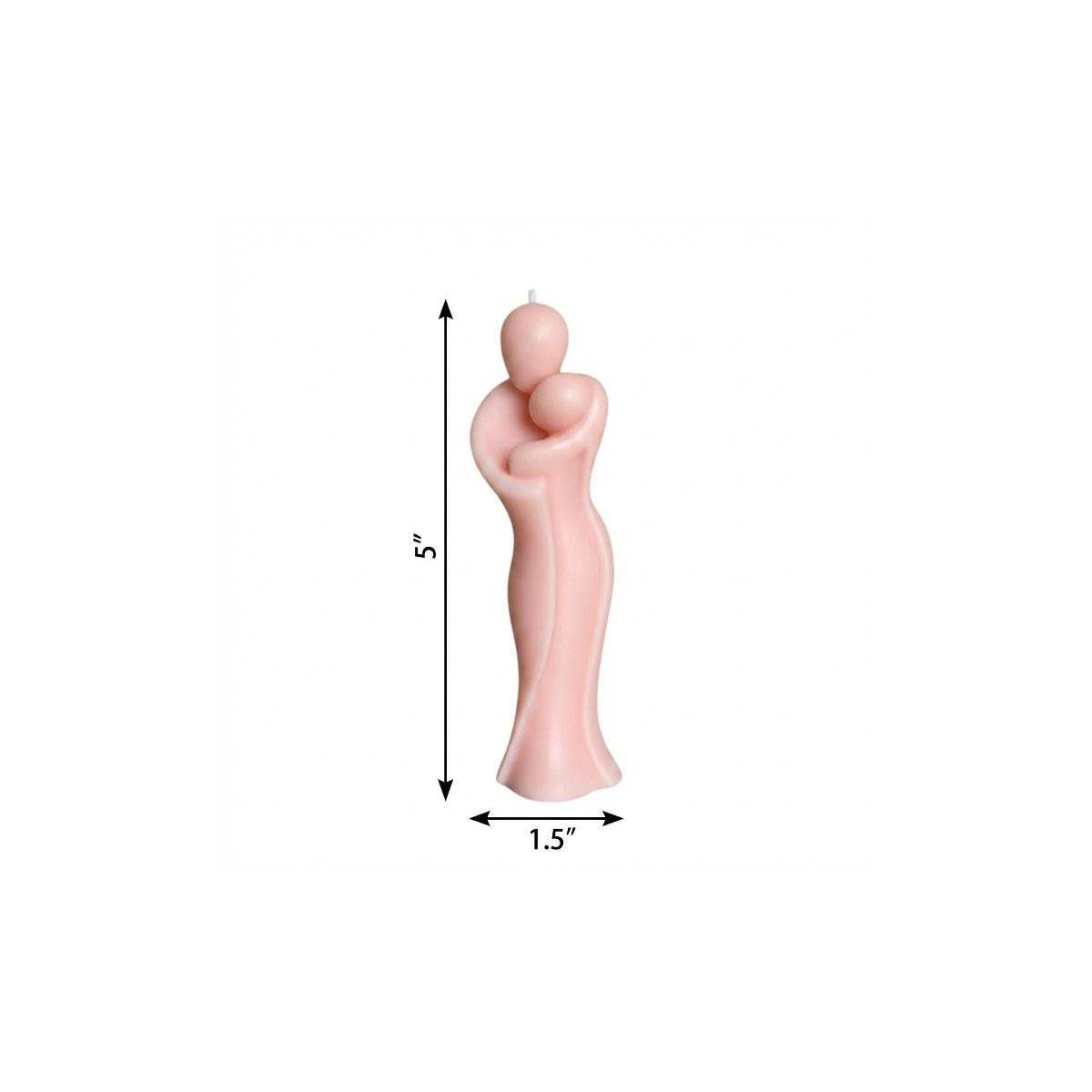 2" Peach Creamy Vanilla Scented Mother And Child Dimensional Candle - HomeRoots - Flyclothing LLC