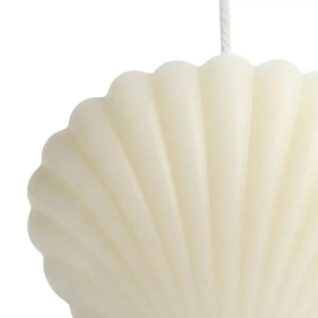 3" Ivory Ocean Breeze Scented Dimensional Seashell Candle - Homeroots - Flyclothing LLC
