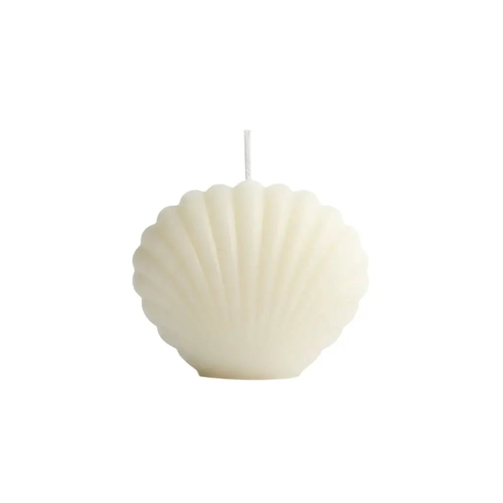 3" Ivory Coconut Hibiscus Scented Dimensional Seashell Candle - Homeroots - Flyclothing LLC