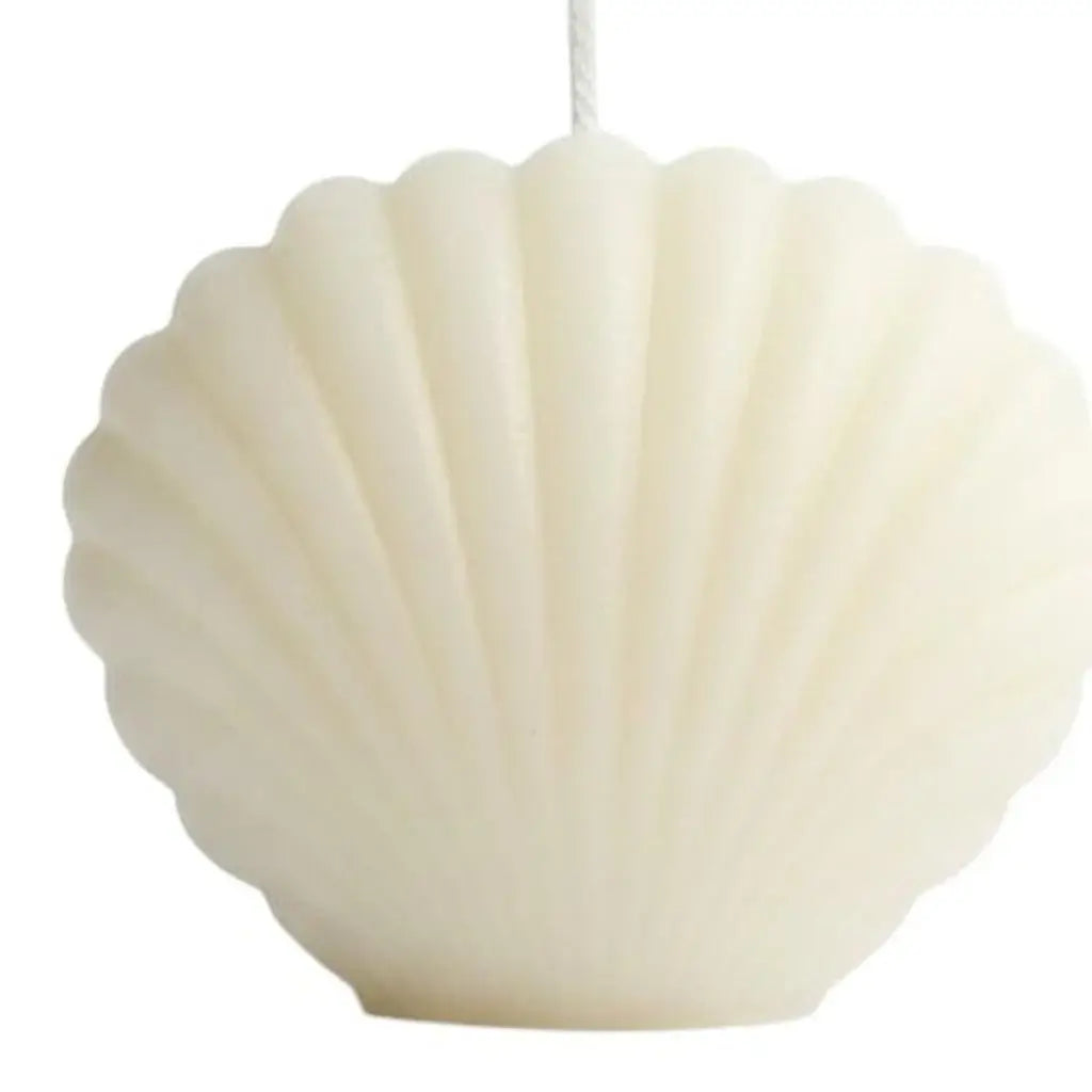 3" Ivory Coconut Hibiscus Scented Dimensional Seashell Candle - Homeroots - Flyclothing LLC