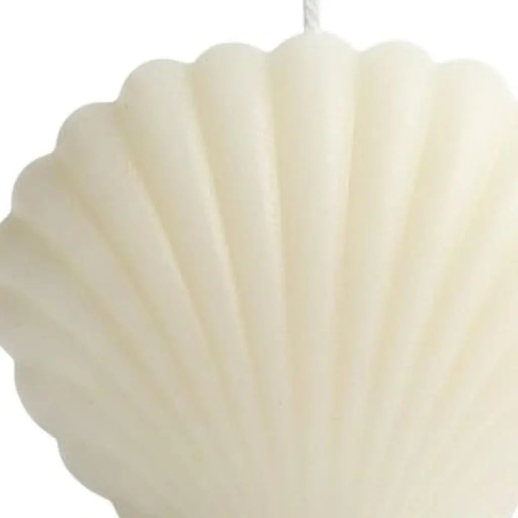 3" Ivory Clean Cotton Scented Dimensional Seashell Candle - Homeroots - Flyclothing LLC