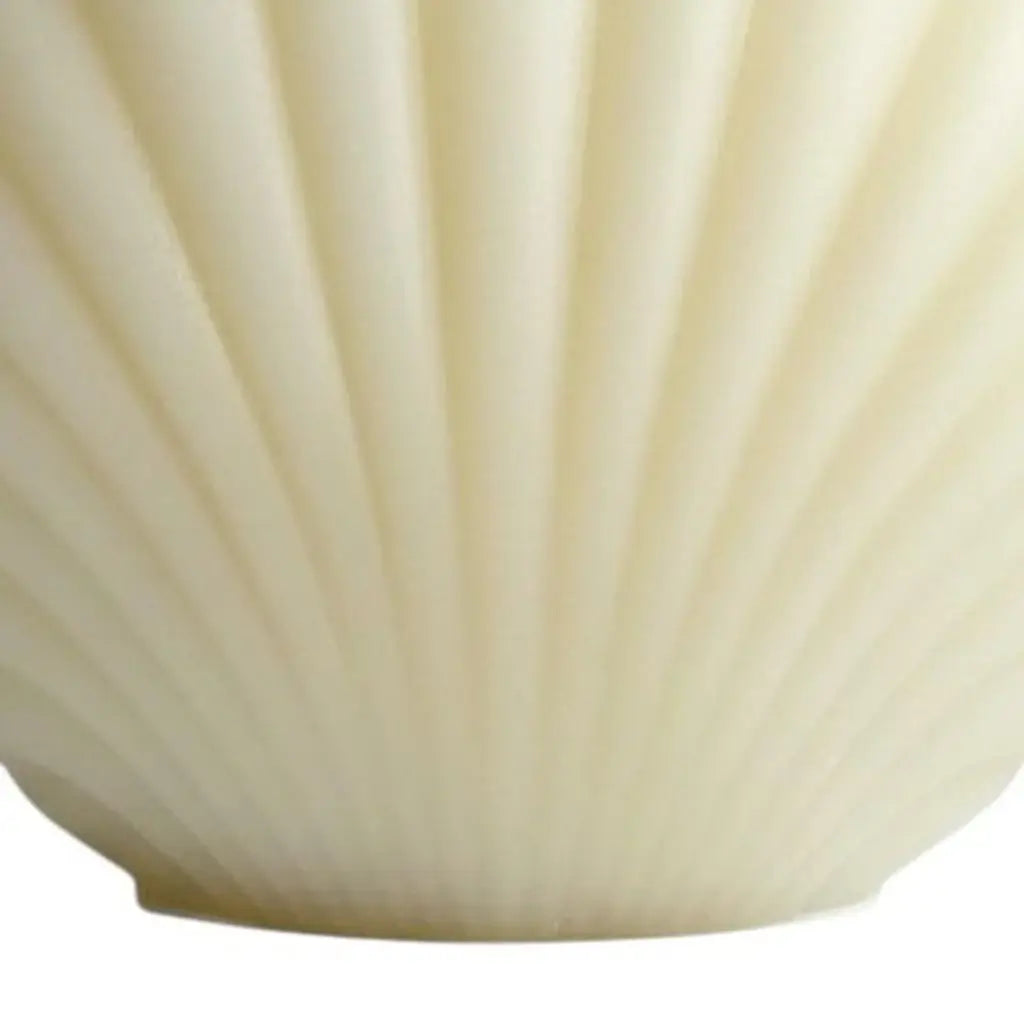 4" Ivory Unscented Dimensional Seashell Candle - Homeroots - Flyclothing LLC