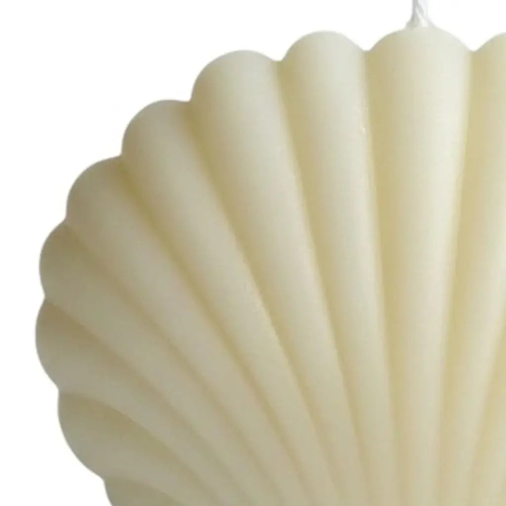 4" Ivory Wild Lavender And Sage Scented Dimensional Seashell Candle - Homeroots - Flyclothing LLC