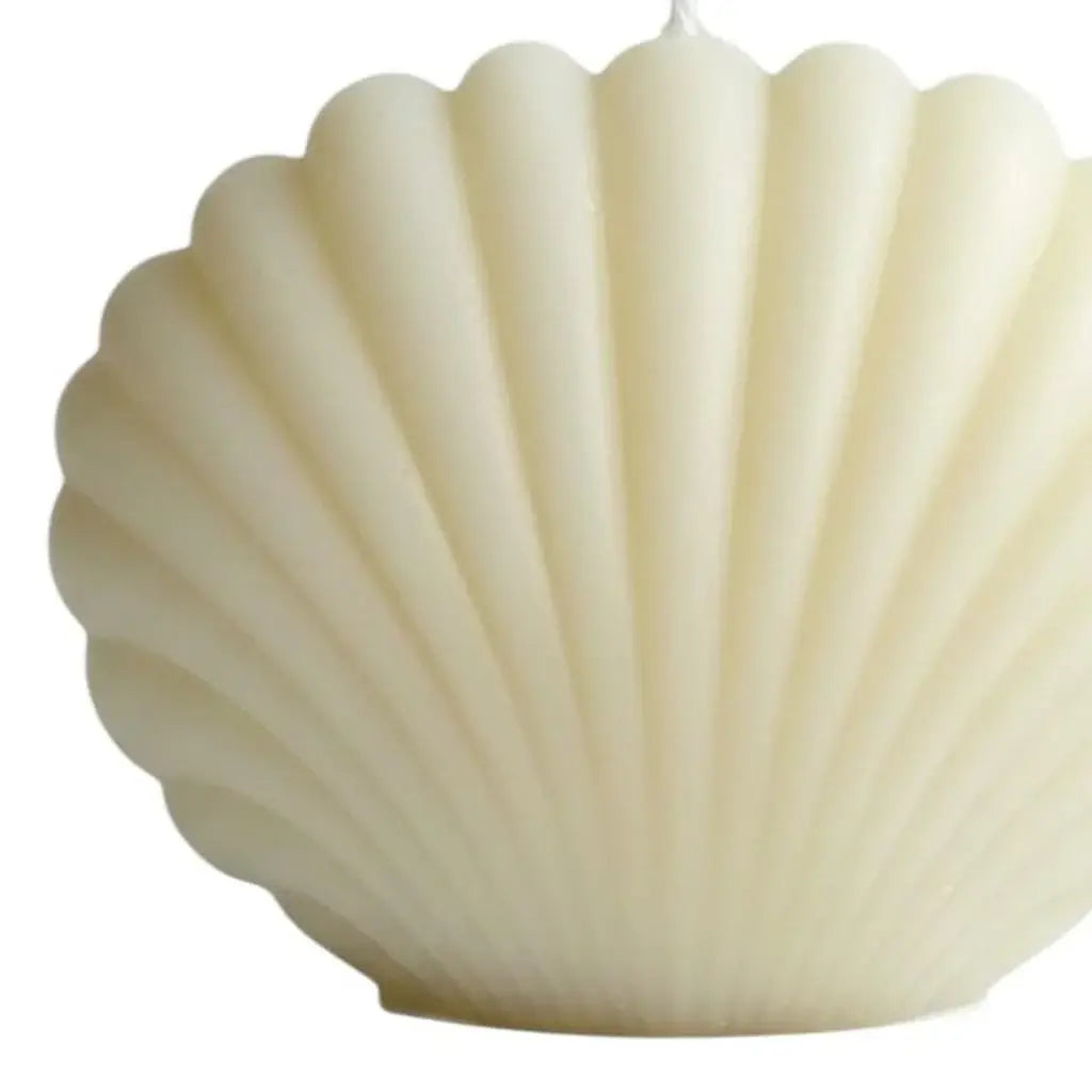 4" Ivory Wild Lavender And Sage Scented Dimensional Seashell Candle - Homeroots - Flyclothing LLC
