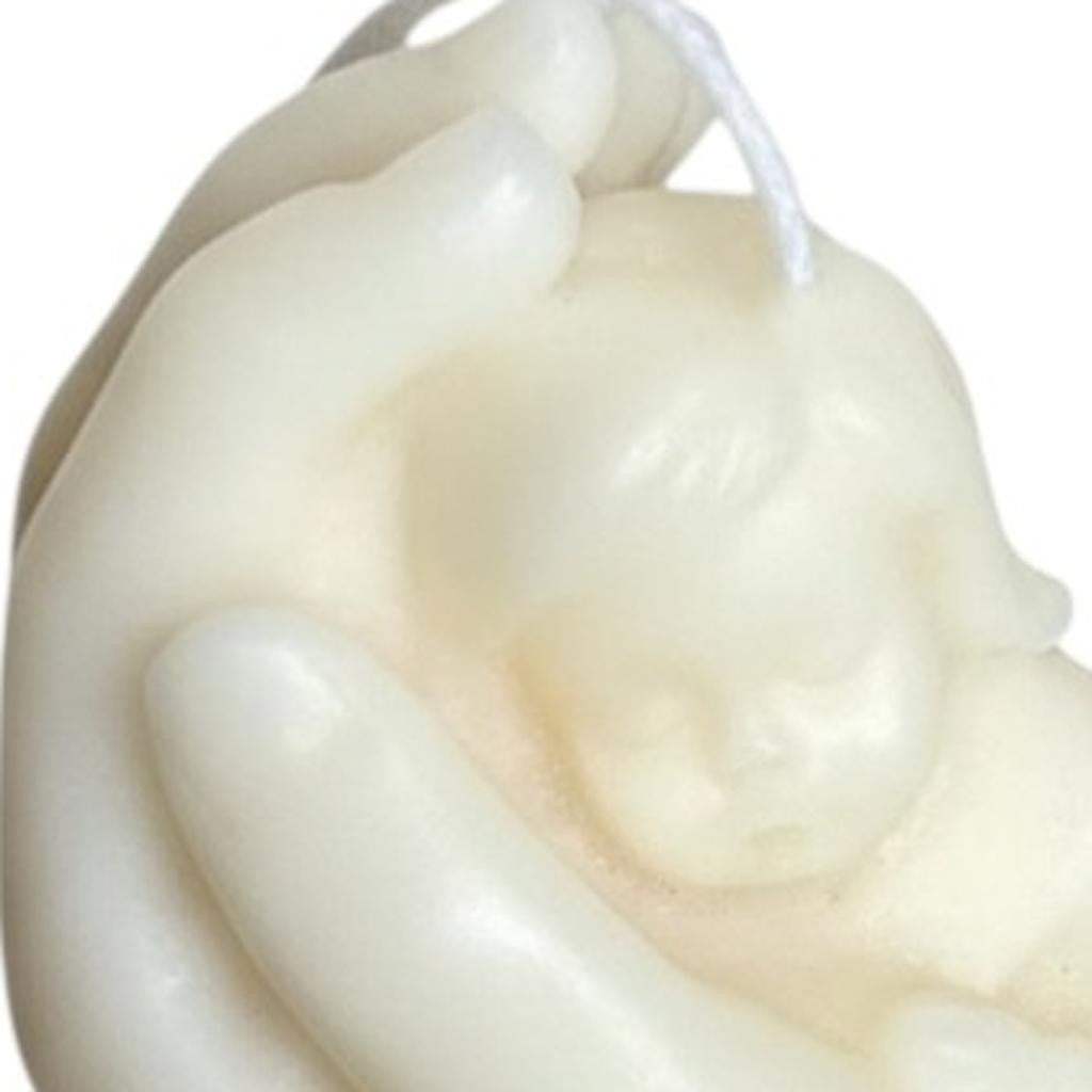 3" Ivory Unscented Baby Dimensional Candle - HomeRoots - Flyclothing LLC