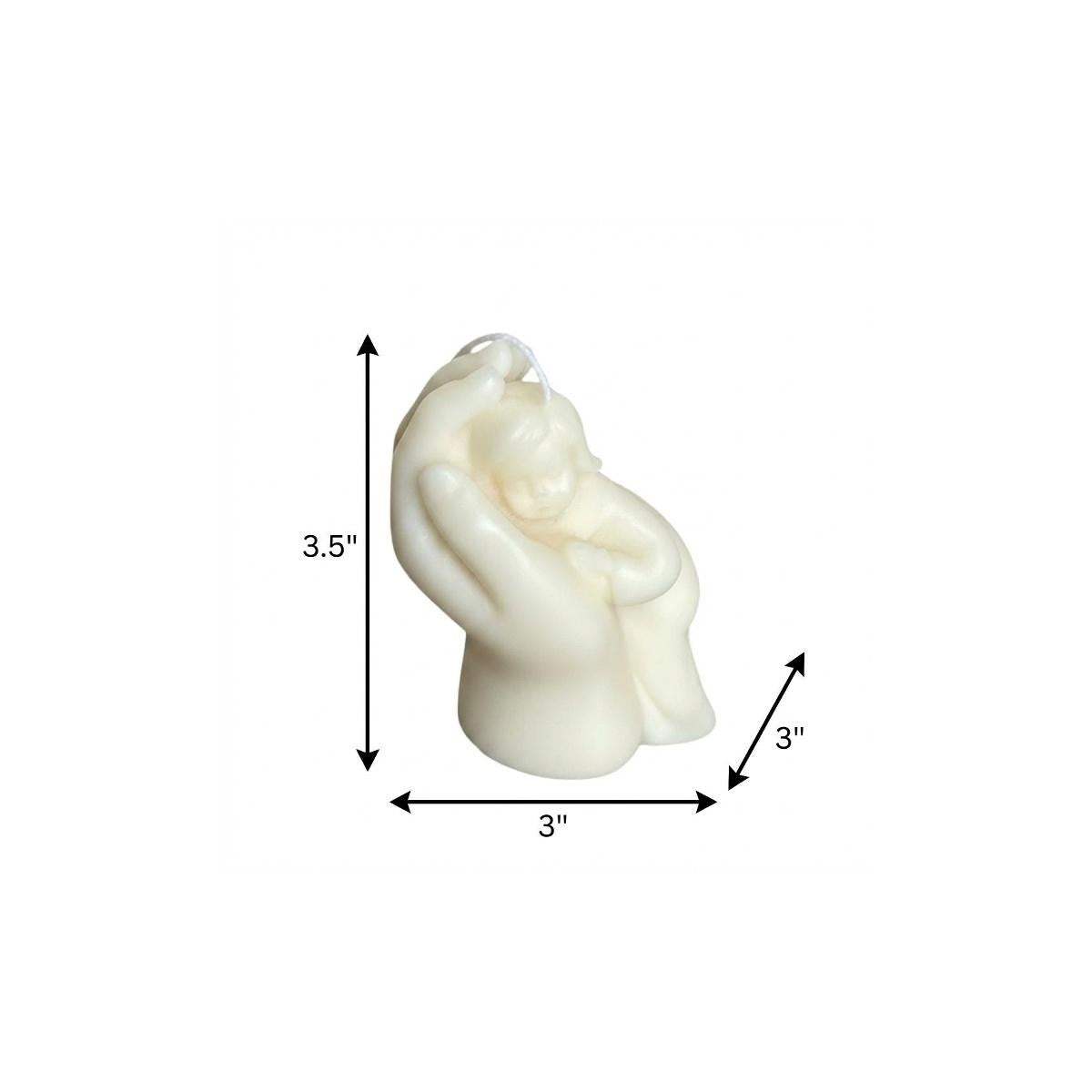 3" Ivory Rose Petals Scented Baby Dimensional Candle - HomeRoots - Flyclothing LLC