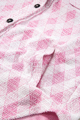 Geometric Print Textured Flap Pocket Shacket - Trendsi - Flyclothing LLC