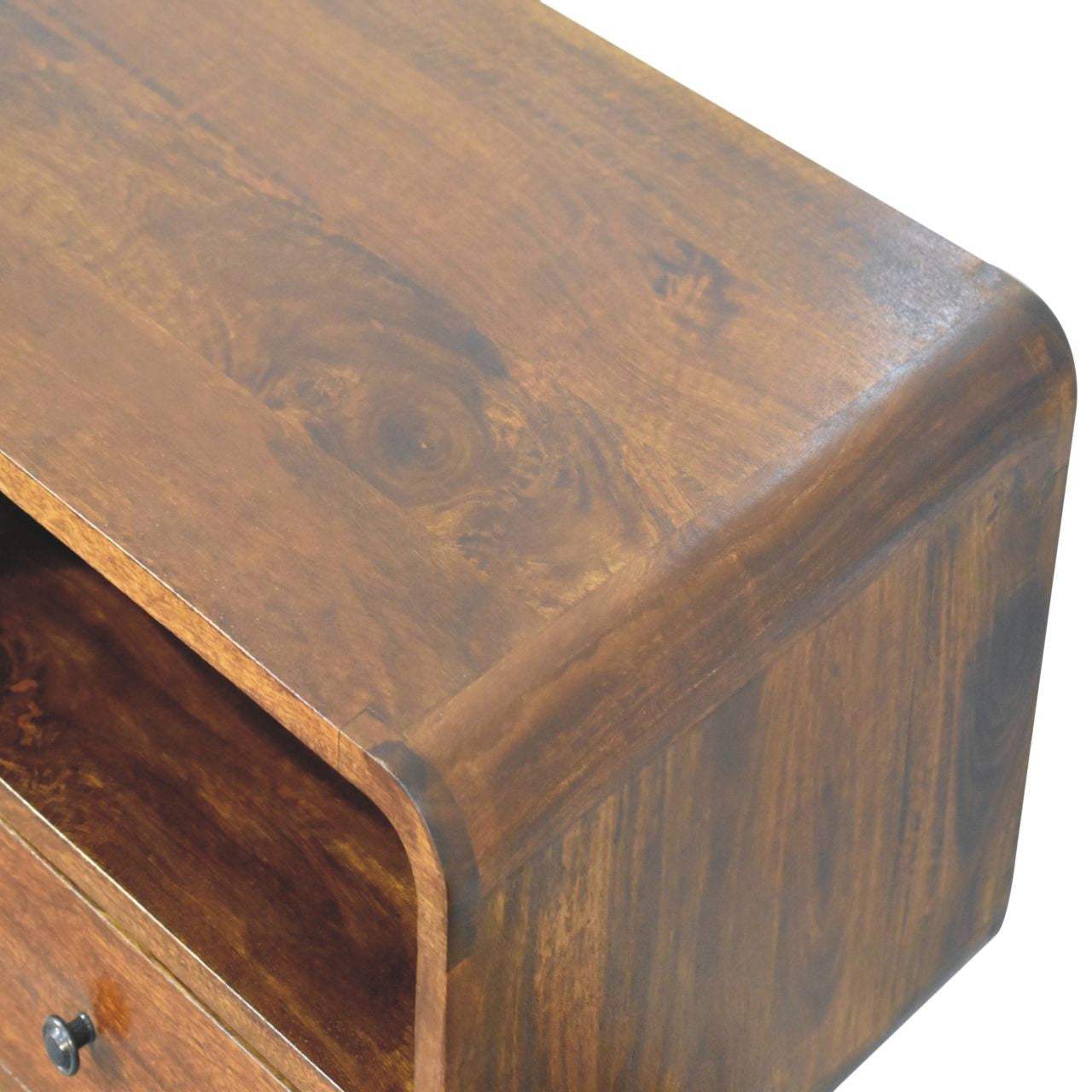 51" Chestnut Solid Wood Console Table With Three Shelves And Three Drawers - HomeRoots - Flyclothing LLC