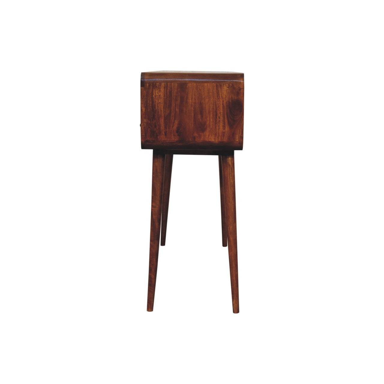 51" Chestnut Solid Wood Console Table With Three Shelves And Three Drawers - HomeRoots - Flyclothing LLC