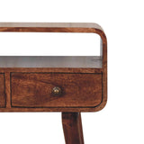 24" Brown Solid Wood Console Table With Shelf And Two Drawers - HomeRoots - Flyclothing LLC