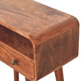 24" Brown Solid Wood Console Table With Shelf And Two Drawers - HomeRoots - Flyclothing LLC