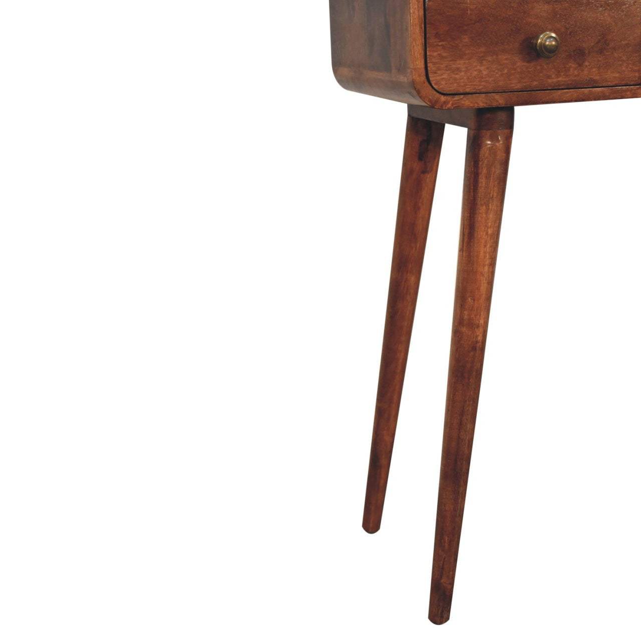 24" Brown Solid Wood Console Table With Shelf And Two Drawers - HomeRoots - Flyclothing LLC