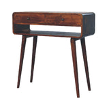 35" Chestnut Solid Wood Console Table With Shelf And Two Drawers - HomeRoots - Flyclothing LLC
