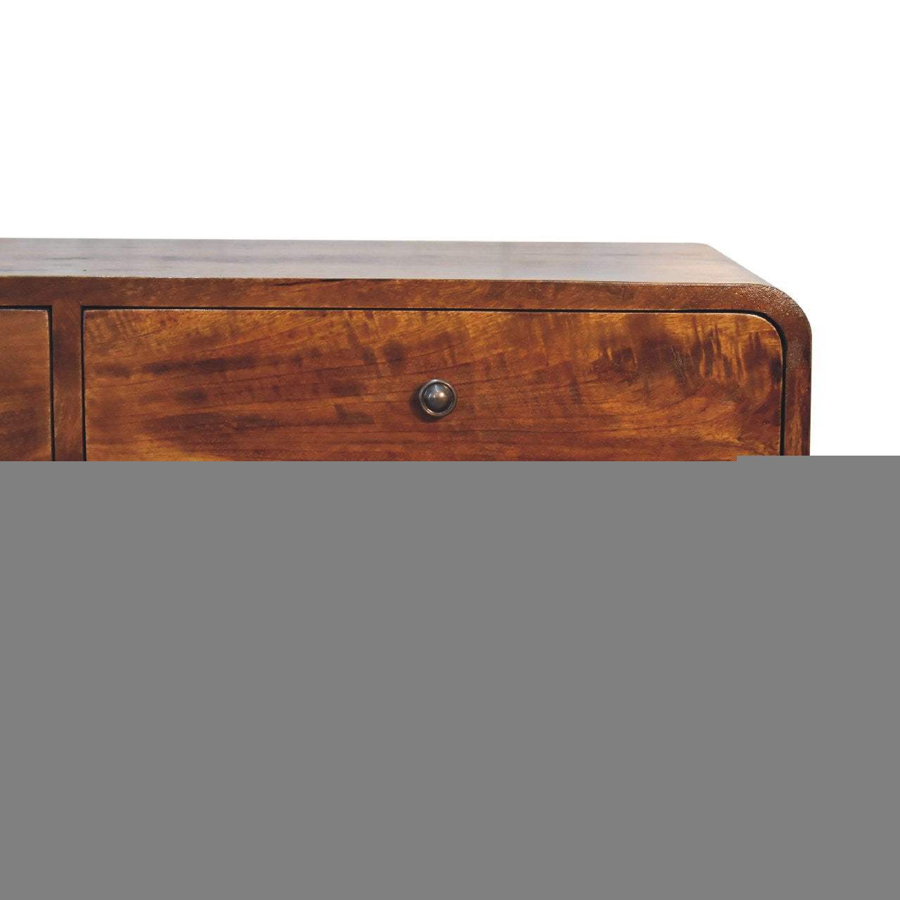 35" Chestnut Solid Wood Console Table With Shelf And Two Drawers - HomeRoots - Flyclothing LLC