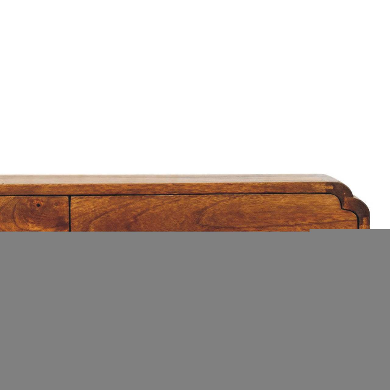 35" Chestnut Solid Wood Frame Console Table With Two Shelves And Two Drawers - HomeRoots - Flyclothing LLC