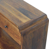 35" Chestnut Solid Wood Frame Console Table With Two Shelves And Two Drawers - HomeRoots - Flyclothing LLC