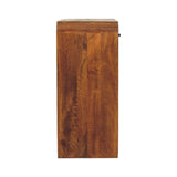 35" Chestnut Solid Wood Frame Console Table With Two Shelves And Two Drawers - HomeRoots - Flyclothing LLC